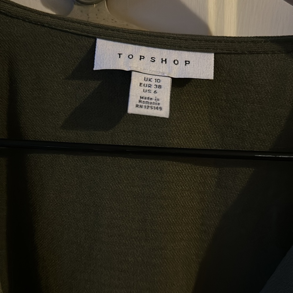 Topshop Olive Wrap Dress - Picture 2 of 3